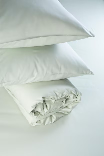 Light Green Cotton Fitted Sheet Elastic Rolled Macro Minimalist Bedroo by Orient Uniforms for customers in Dubai, Abu Dhabi, Sharjah, Ajman and across the UAE