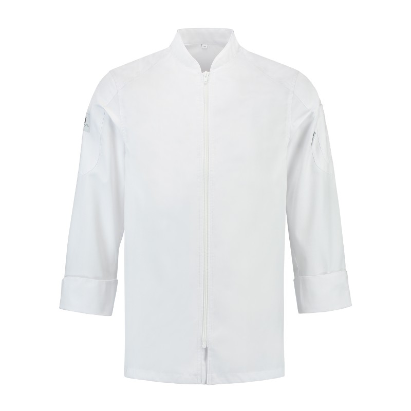 Chinese Collar Concealed Buttons Chef Jacket by Orient Uniforms for customers in Dubai, Abu Dhabi, Sharjah, Ajman and across the UAE