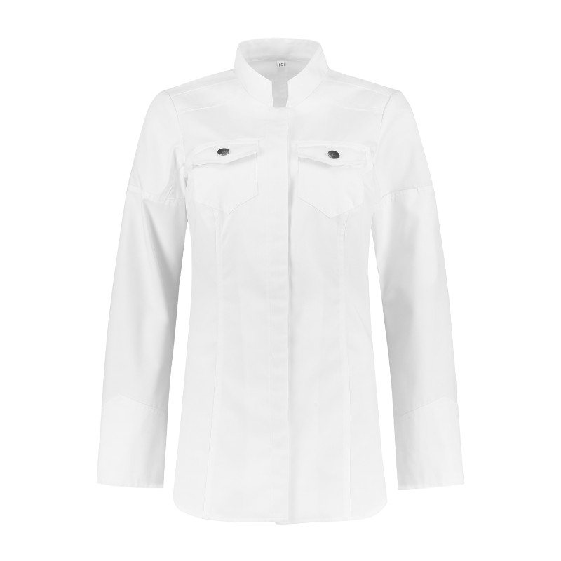 Ladies Chef Coat Steel Buttons by Orient Uniforms for customers in Dubai, Abu Dhabi, Sharjah, Ajman and across the UAE