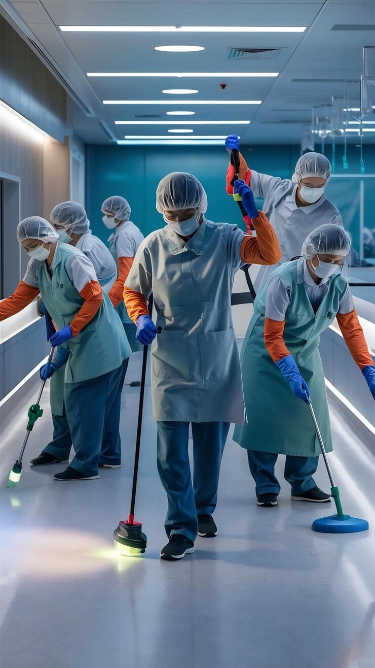 19 Cleaning Performing Disinfection Hygiene Work by Orient Uniforms for customers in Dubai, Abu Dhabi, Sharjah, Ajman and across the UAE