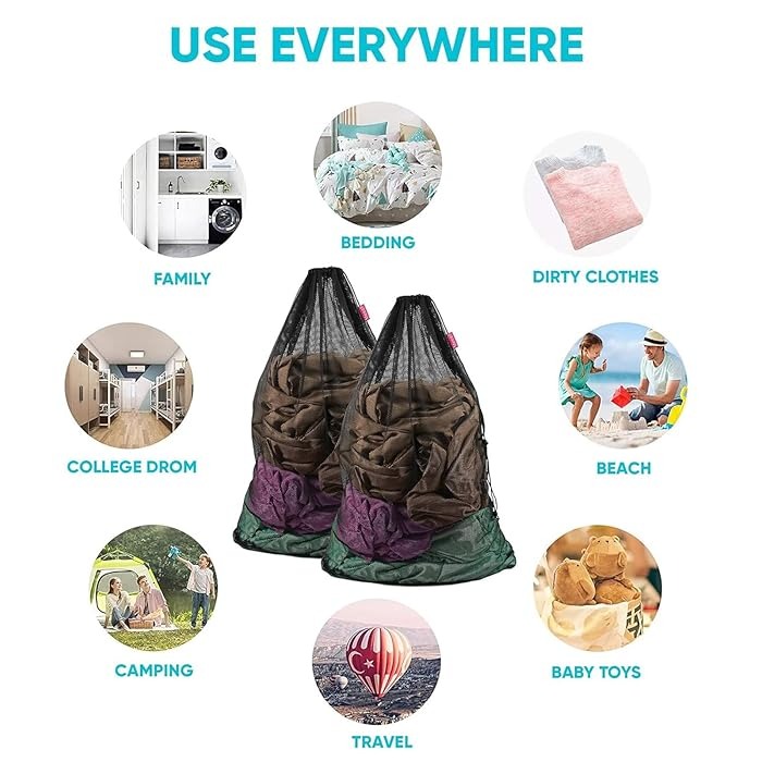 Mesh Material Black Usages Laundry Bag by Orient Uniforms for customers in Dubai, Abu Dhabi, Sharjah, Ajman and across the UAE