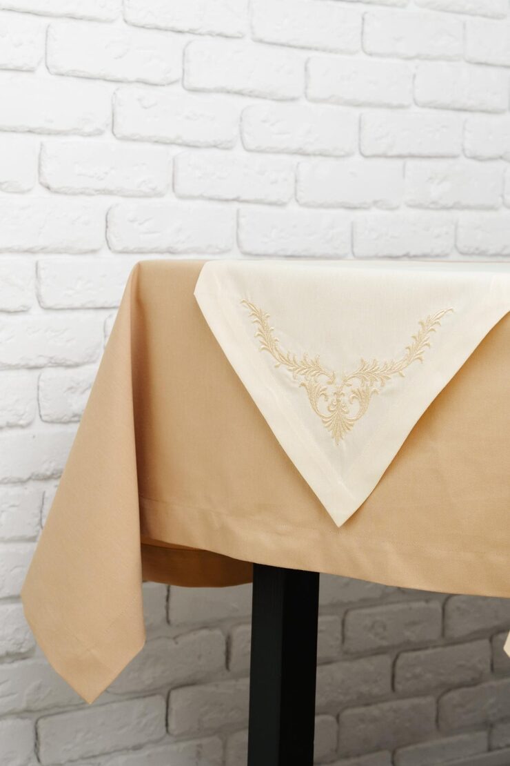 White Embroidered Table Runner by Orient Uniforms for customers in Dubai, Abu Dhabi, Sharjah, Ajman and across the UAE