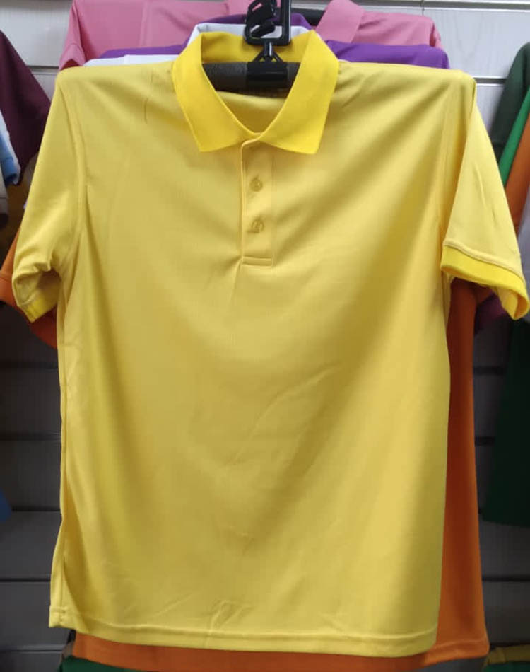 Dry Fit Collection Polo Golden Yellow Color Polyester Mesh by Orient Uniforms for customers in Dubai, Abu Dhabi, Sharjah, Ajman and across the UAE