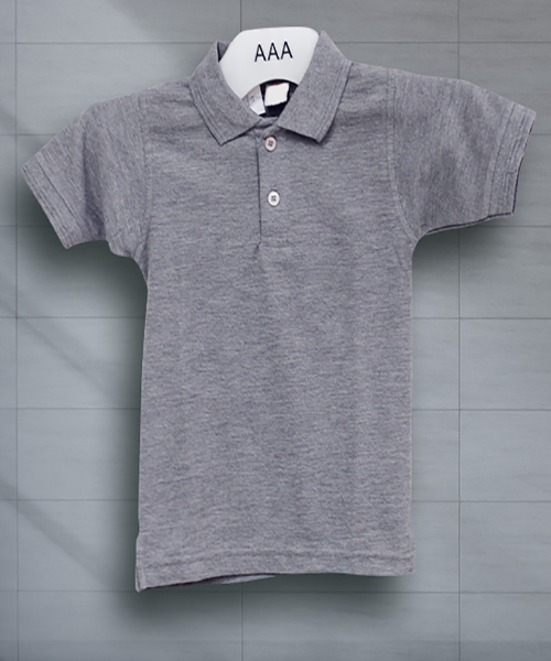 Kids Tshirts Light Gray Polo 3 4 Years by Orient Uniforms for customers in Dubai, Abu Dhabi, Sharjah, Ajman and across the UAE