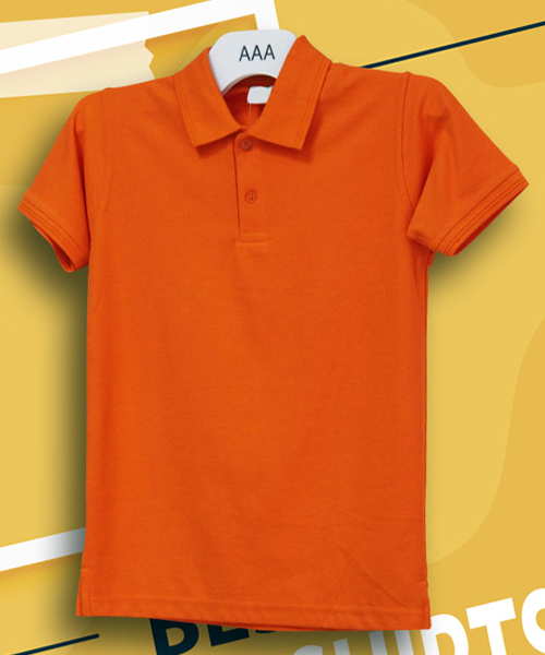 Kids Tshirts Orange Polo 3 5 Years by Orient Uniforms for customers in Dubai, Abu Dhabi, Sharjah, Ajman and across the UAE