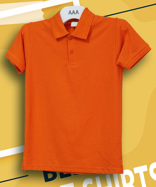 Kids Tshirts Orange Polo 5 6 Years by Orient Uniforms for customers in Dubai, Abu Dhabi, Sharjah, Ajman and across the UAE