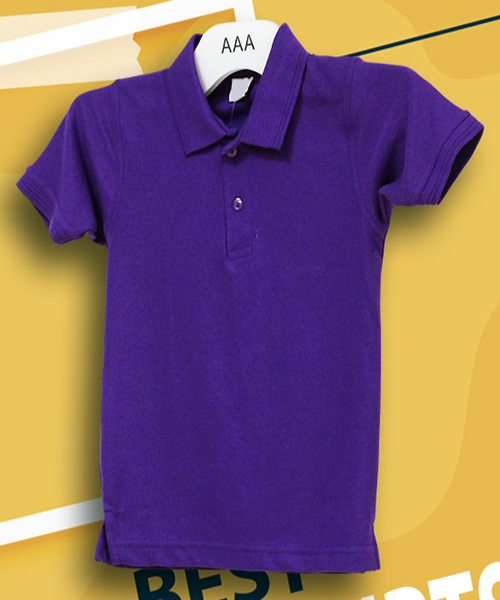 Kids Tshirts Purple Polo Sizes 5 Years by Orient Uniforms for customers in Dubai, Abu Dhabi, Sharjah, Ajman and across the UAE