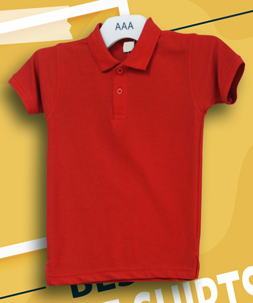 Kids Tshirts Red Polo 3 4 Years by Orient Uniforms for customers in Dubai, Abu Dhabi, Sharjah, Ajman and across the UAE