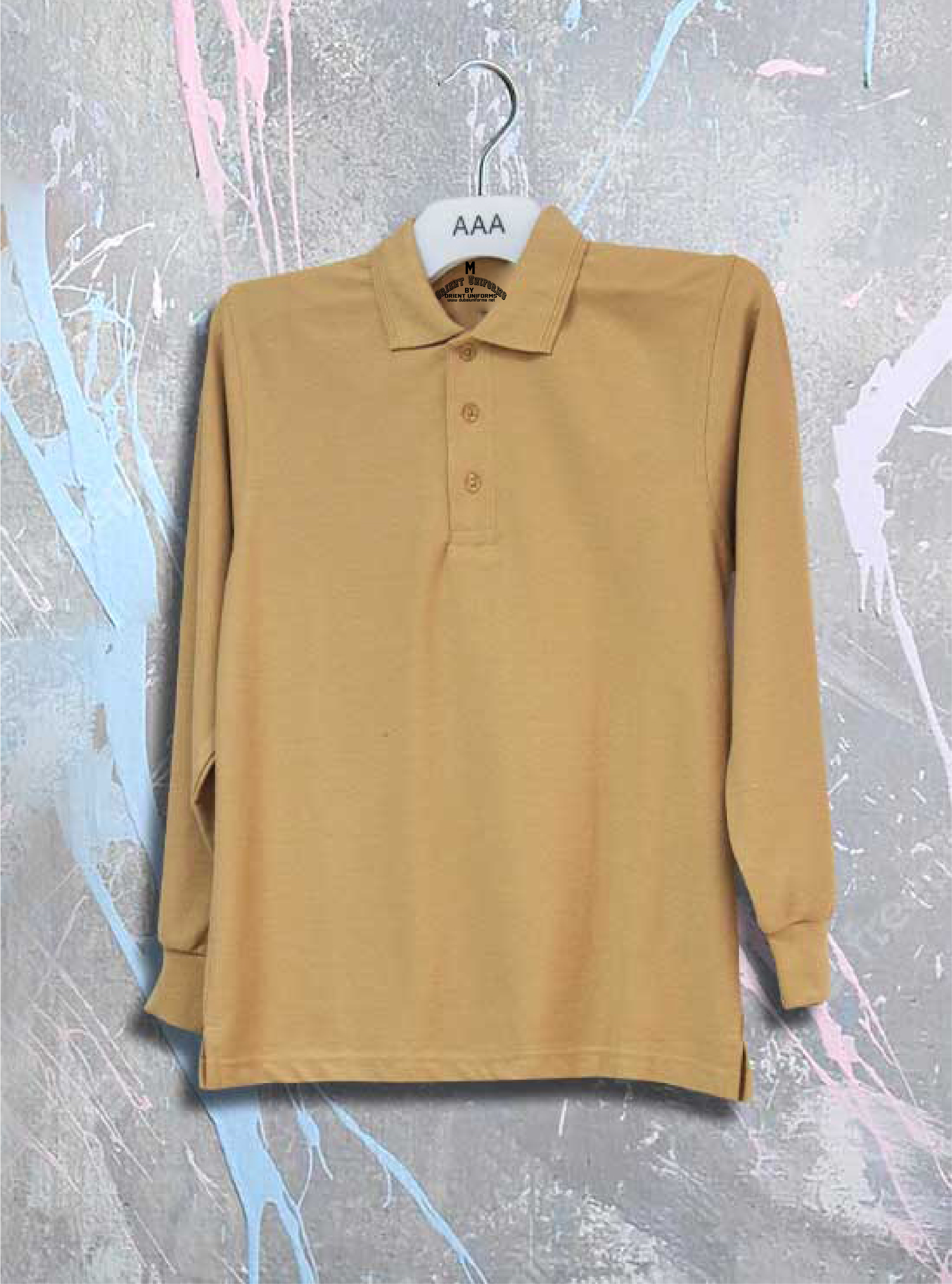 Polo S Beige Full Sleeves Shirt Cotton by Orient Uniforms for customers in Dubai, Abu Dhabi, Sharjah, Ajman and across the UAE