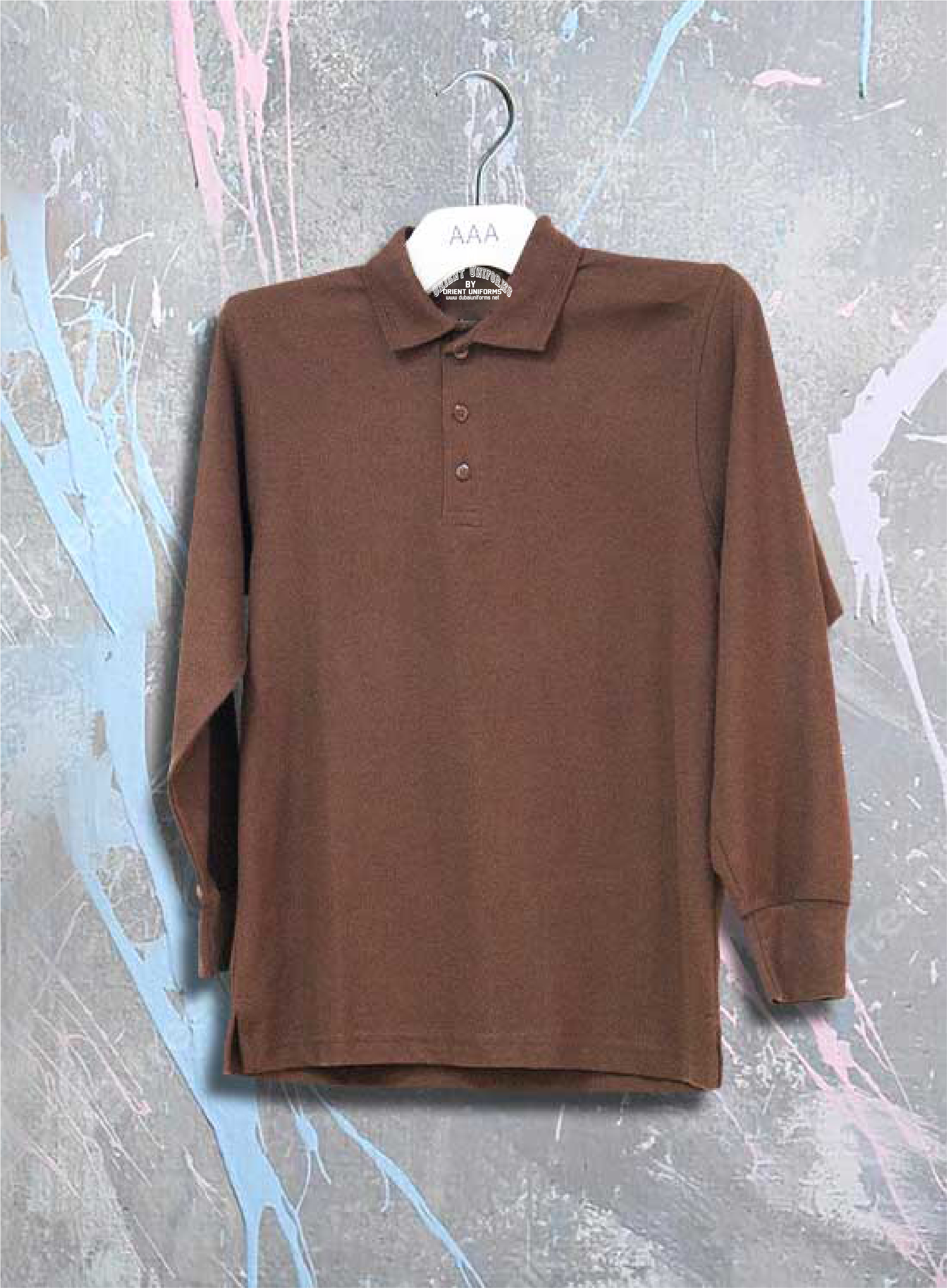 Polo S Brown Full Sleeves Shirt Cotton by Orient Uniforms for customers in Dubai, Abu Dhabi, Sharjah, Ajman and across the UAE
