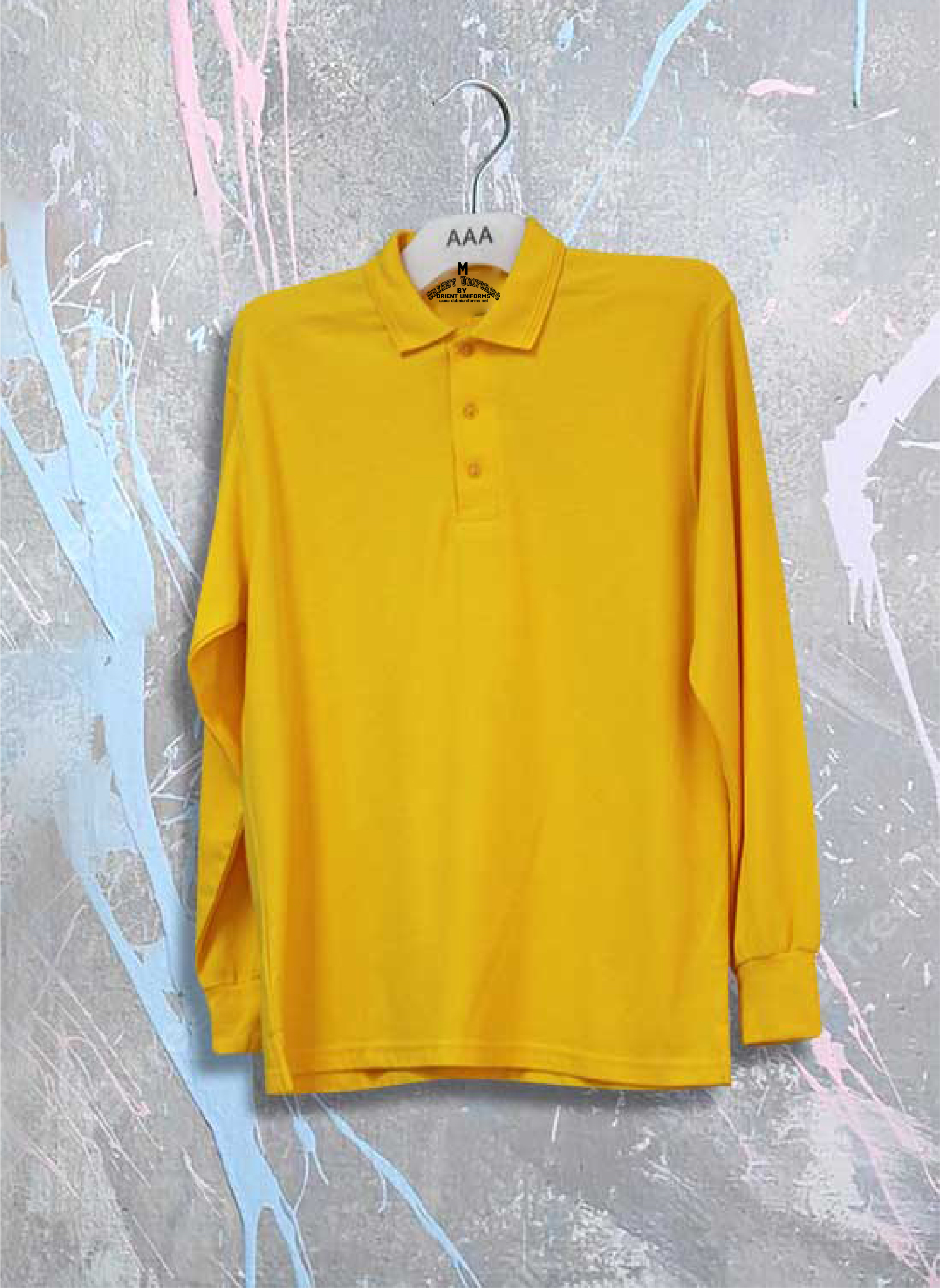 Polo S Golden Yellow Full Sleeves Shirt Cotton by Orient Uniforms for customers in Dubai, Abu Dhabi, Sharjah, Ajman and across the UAE