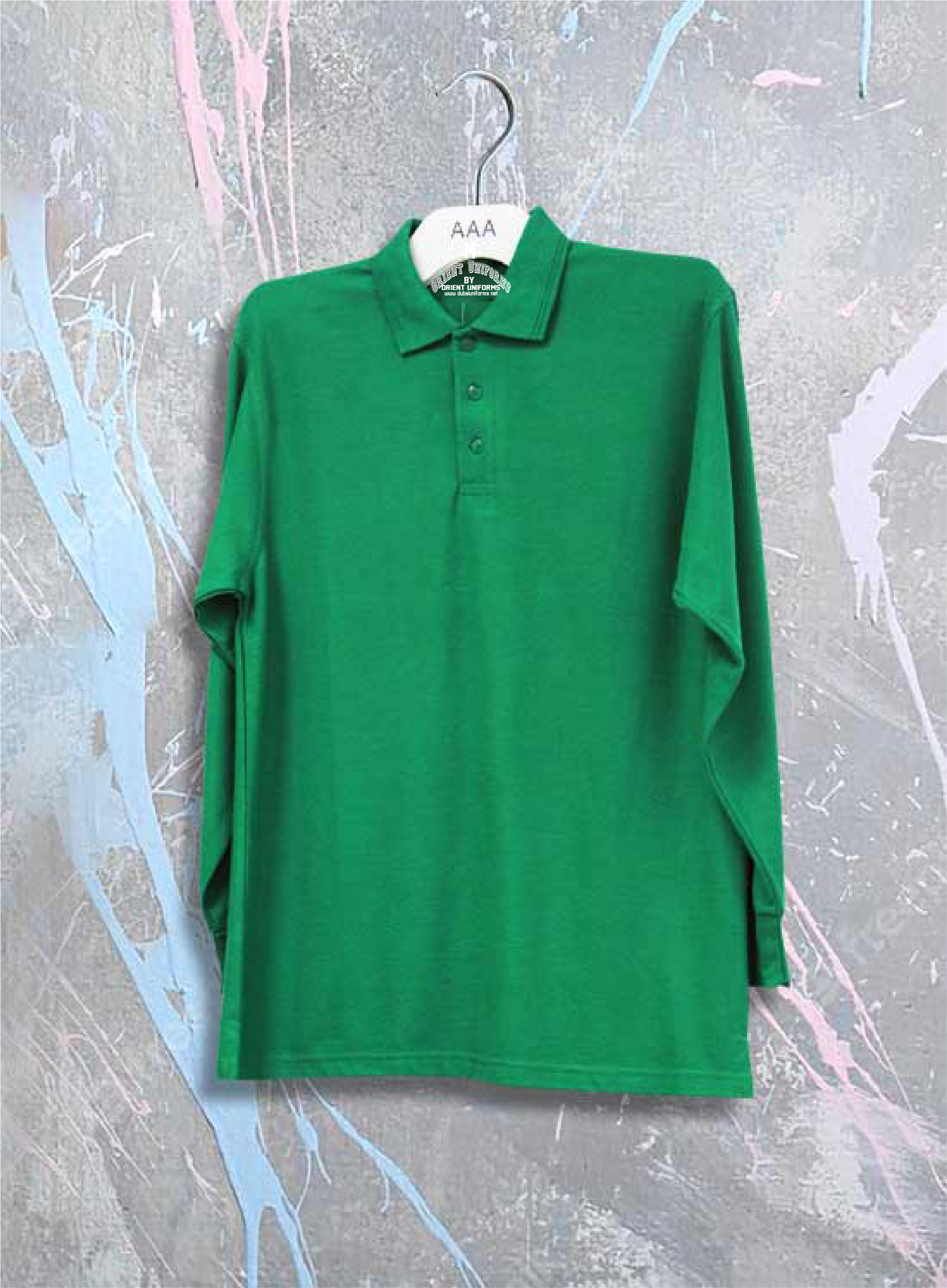 Polo S Green Full Sleeves Shirt Cotton by Orient Uniforms for customers in Dubai, Abu Dhabi, Sharjah, Ajman and across the UAE