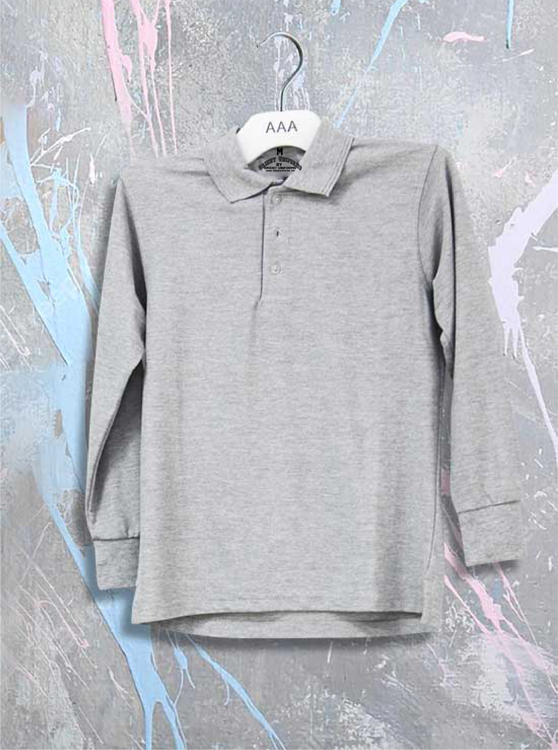 Polo S Light Gray Full Sleeves Shirt Cotton by Orient Uniforms for customers in Dubai, Abu Dhabi, Sharjah, Ajman and across the UAE