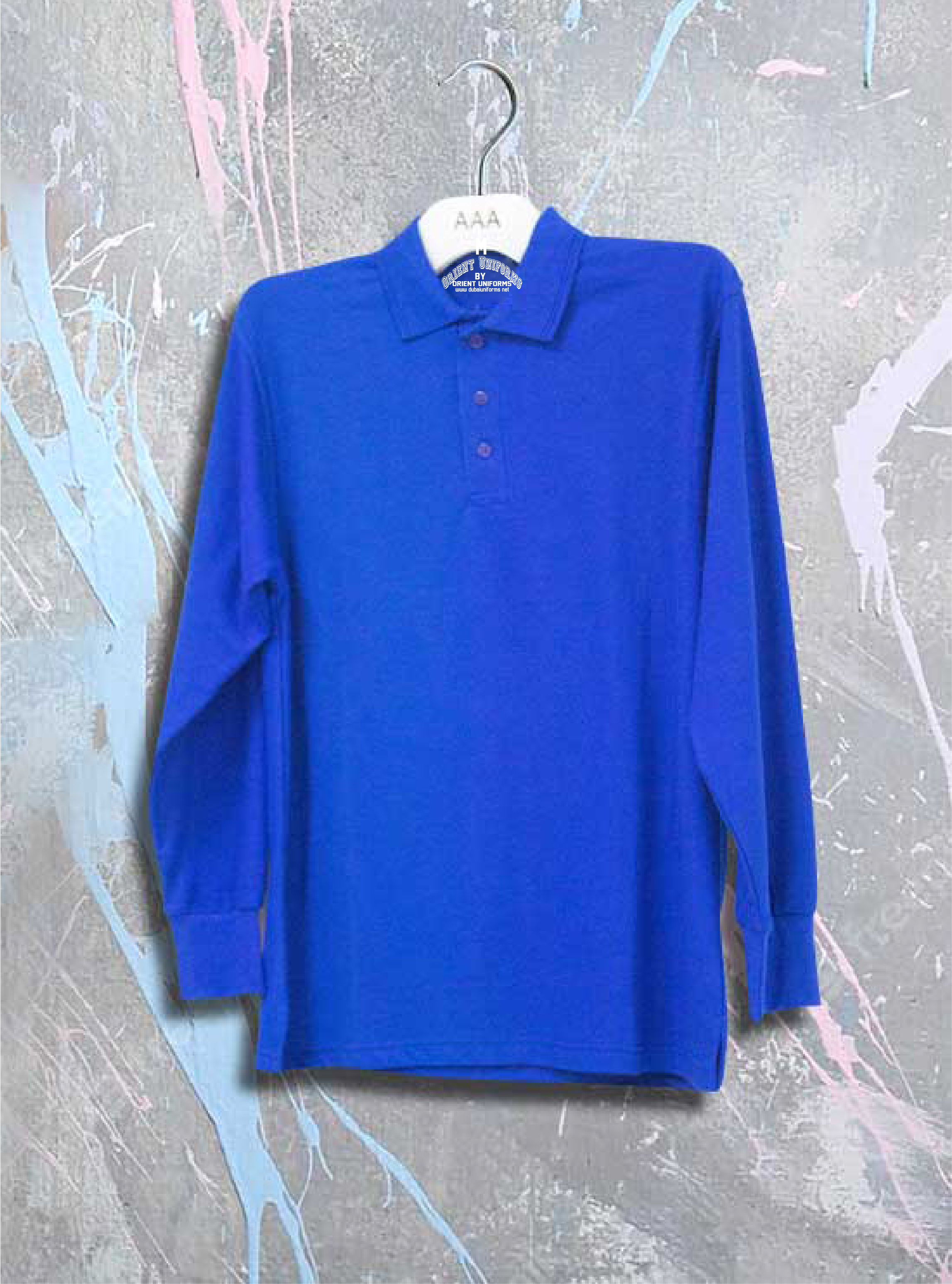 Polo S Royal Bluee Full Sleeves Shirt Cotton by Orient Uniforms for customers in Dubai, Abu Dhabi, Sharjah, Ajman and across the UAE