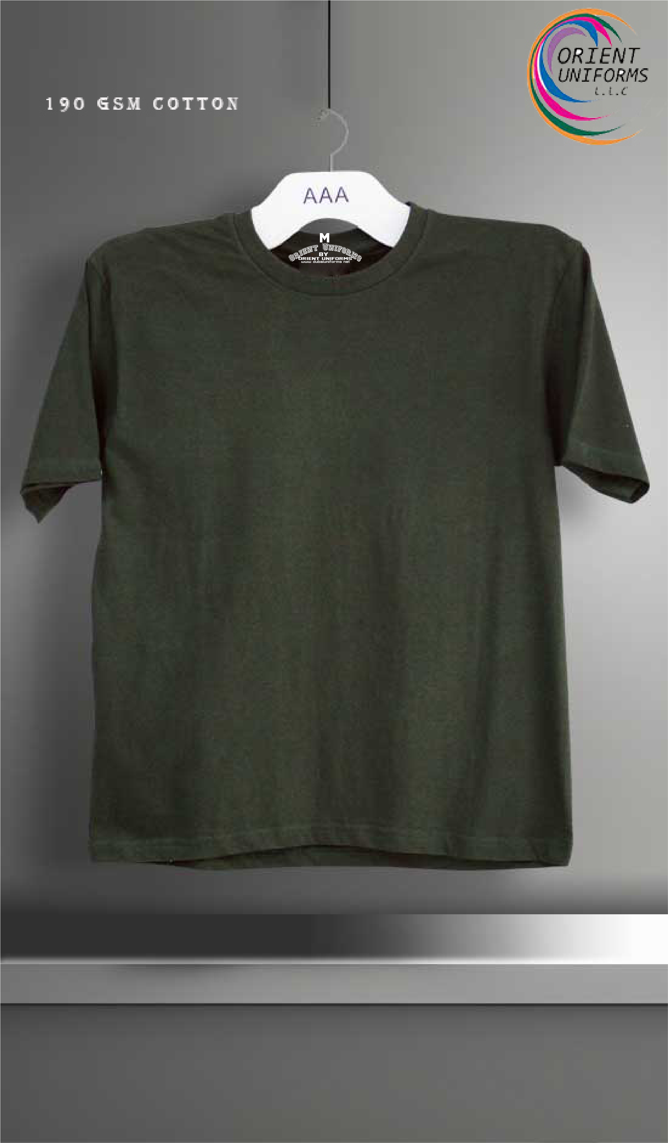 Round Neck Tshirts Dark Green Tshirt by Orient Uniforms for customers in Dubai, Abu Dhabi, Sharjah, Ajman and across the UAE