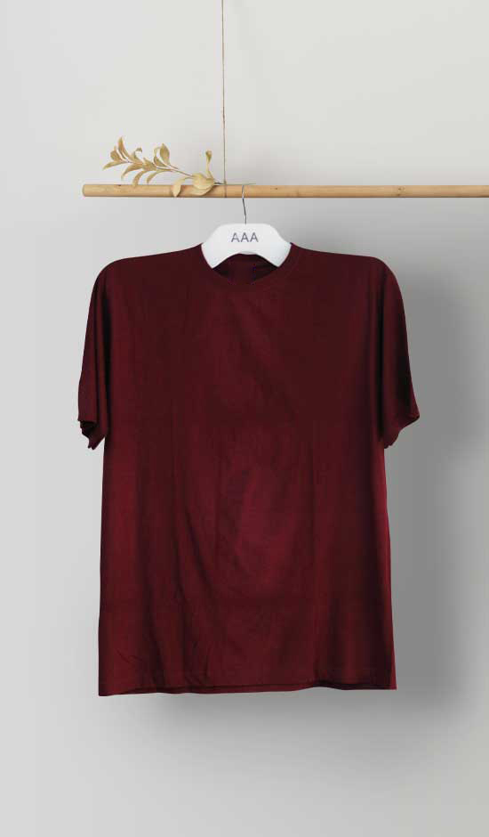 Round Neck Tshirts Dark Maroon Tshirt by Orient Uniforms for customers in Dubai, Abu Dhabi, Sharjah, Ajman and across the UAE