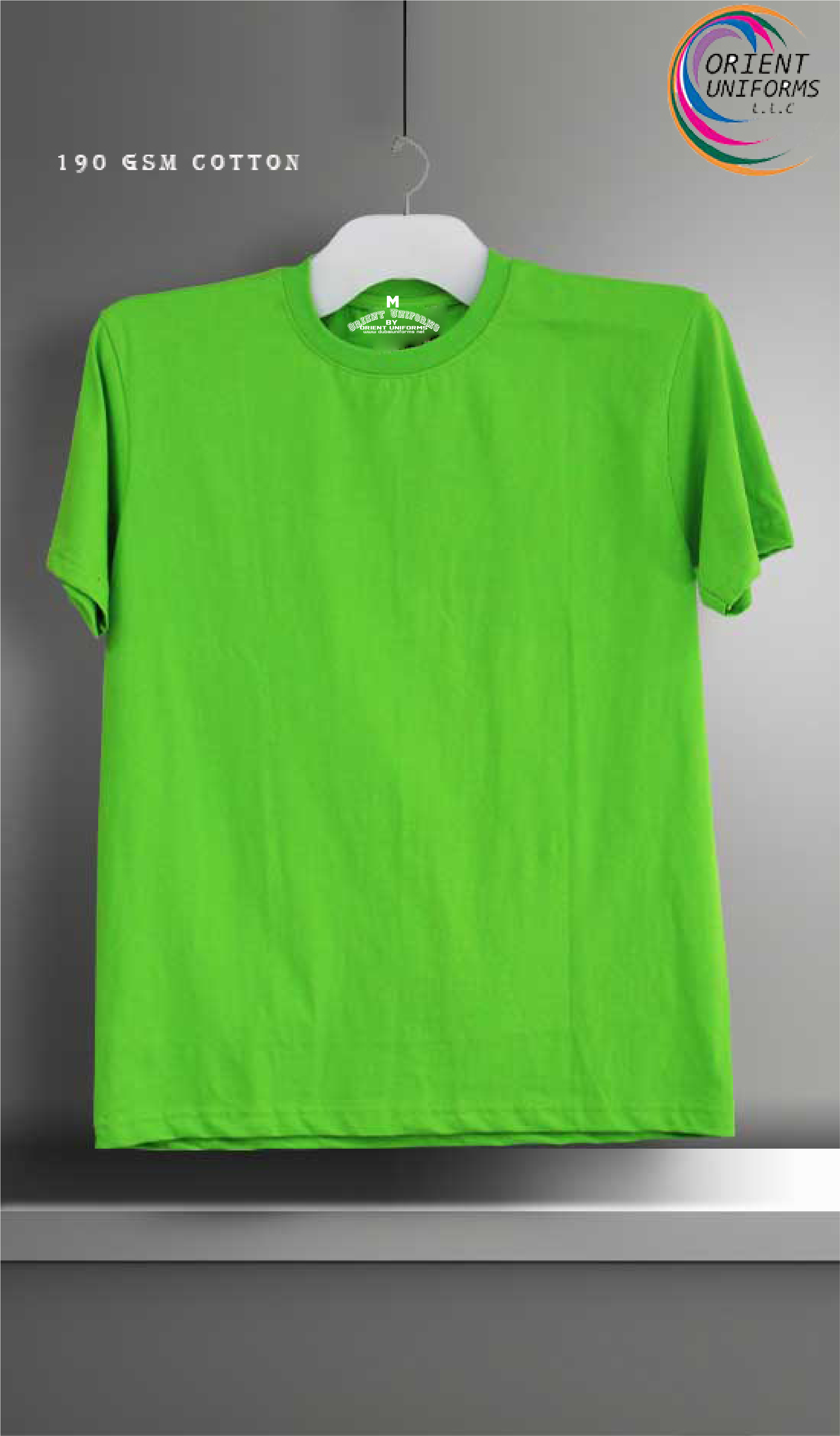 Round Neck Tshirts Light Green Tshirt by Orient Uniforms for customers in Dubai, Abu Dhabi, Sharjah, Ajman and across the UAE
