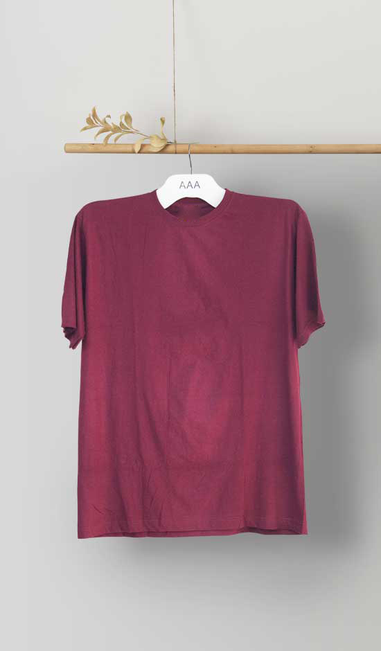 Round Neck Tshirts Maroon Tshirt by Orient Uniforms for customers in Dubai, Abu Dhabi, Sharjah, Ajman and across the UAE