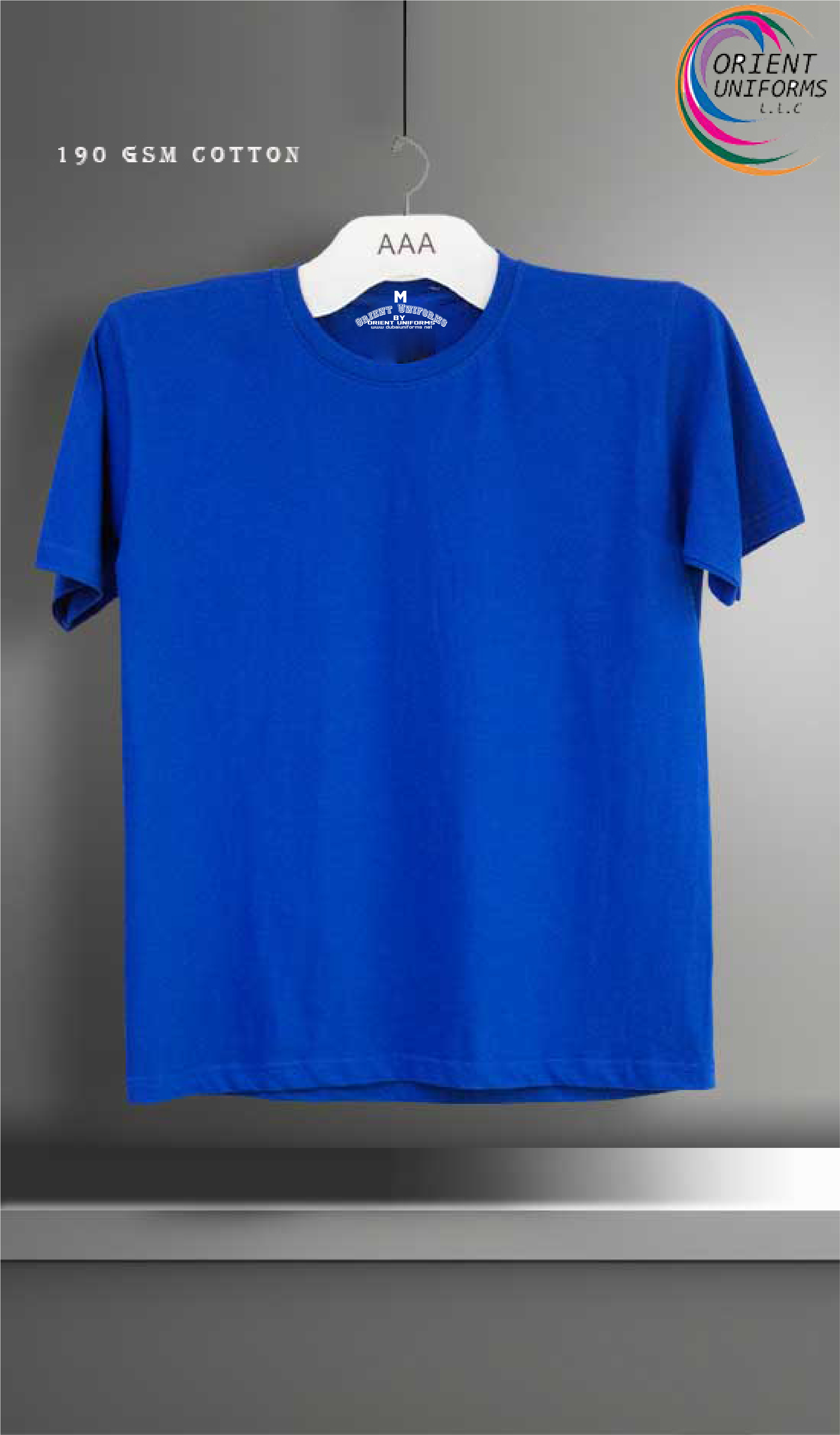Round Neck Tshirts Royal Bluee Color Tshirt by Orient Uniforms for customers in Dubai, Abu Dhabi, Sharjah, Ajman and across the UAE